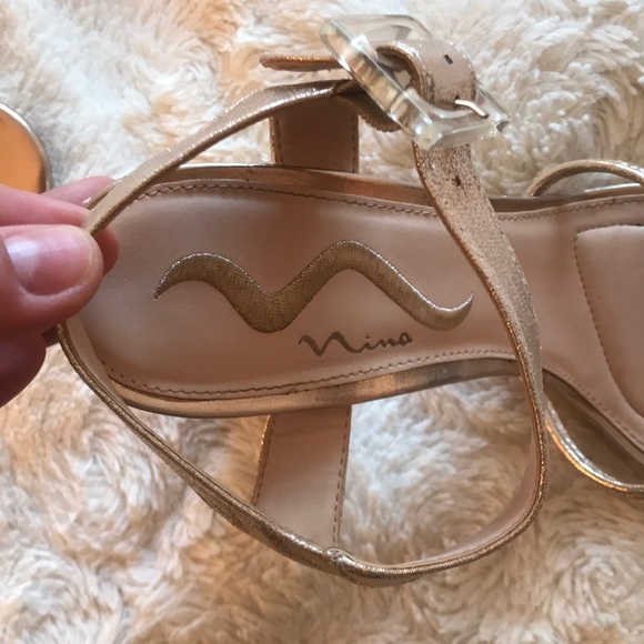 Nina Clear and Gold Heels Size 9/Eu 40 - Picture 7 of 8